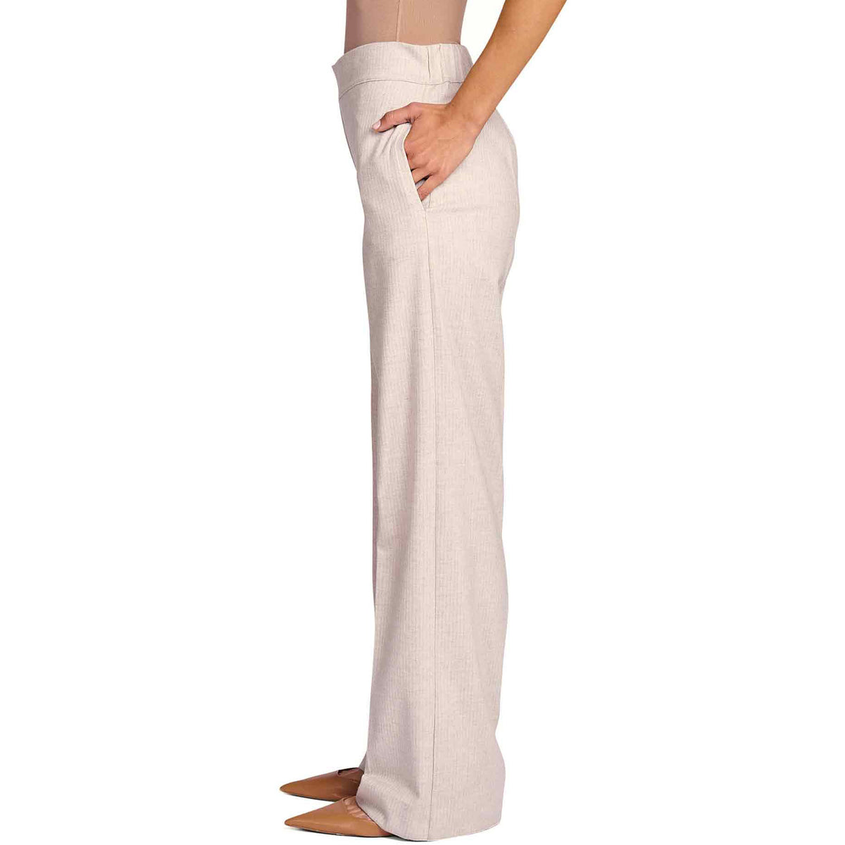 D.EXTERIOR Pantalone Microgessato Donna Calce 57844 10CAL-CALCE 