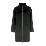 DIEGO M Cappotto Doppio Mohair Lana Donna Nero 23IMT330.0TM 999 BLACK 