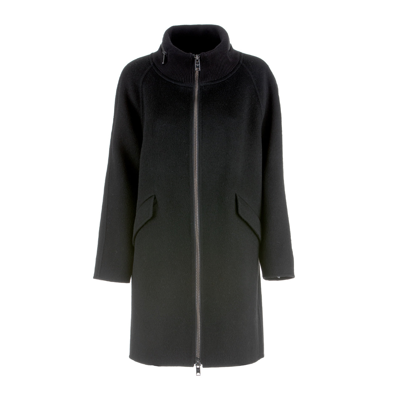 DIEGO M Cappotto Doppio Mohair Lana Donna Nero 23IMT330.0TM 999 BLACK 