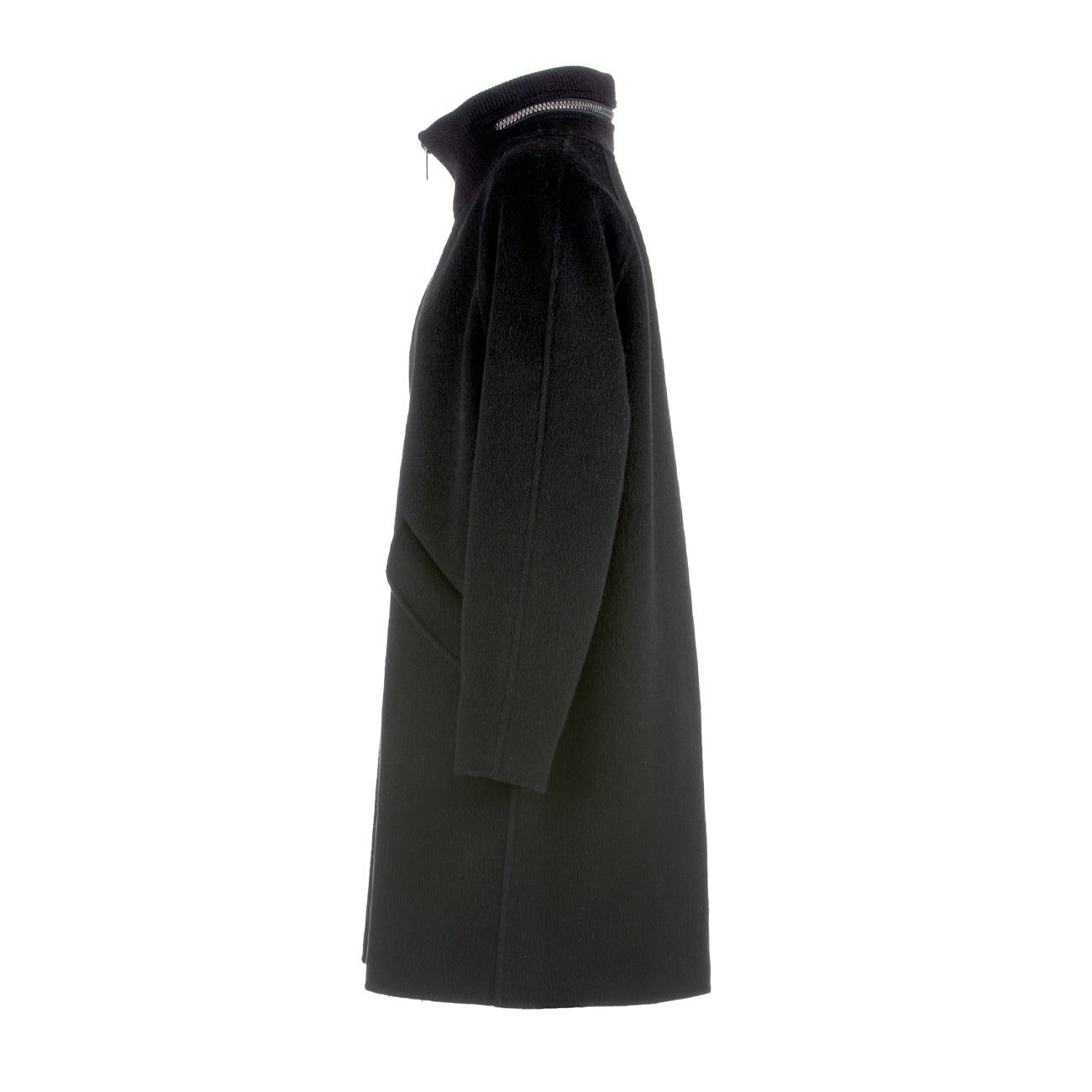 DIEGO M Cappotto Doppio Mohair Lana Donna Nero 23IMT330.0TM 999 BLACK 