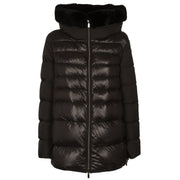 DIEGO M Piumino Con Cappuccio In Pelo Donna Nero 23IMT910.0TC 999 BLACK 