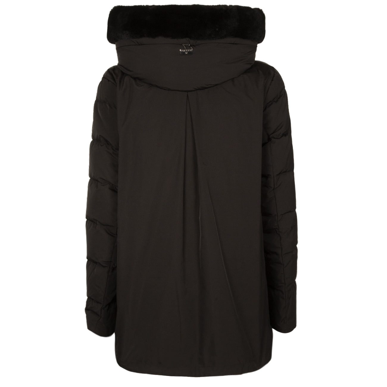 DIEGO M Piumino Con Cappuccio In Pelo Donna Nero 23IMT910.0TC 999 BLACK 