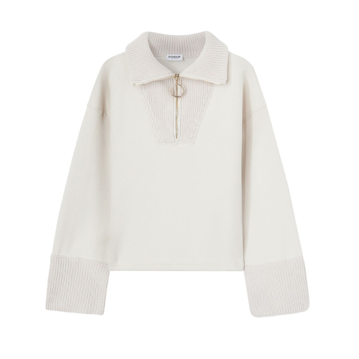 DONDUP Felpa Mezza Zip Over F476 KF0206D XXX 010 LIEVITO 