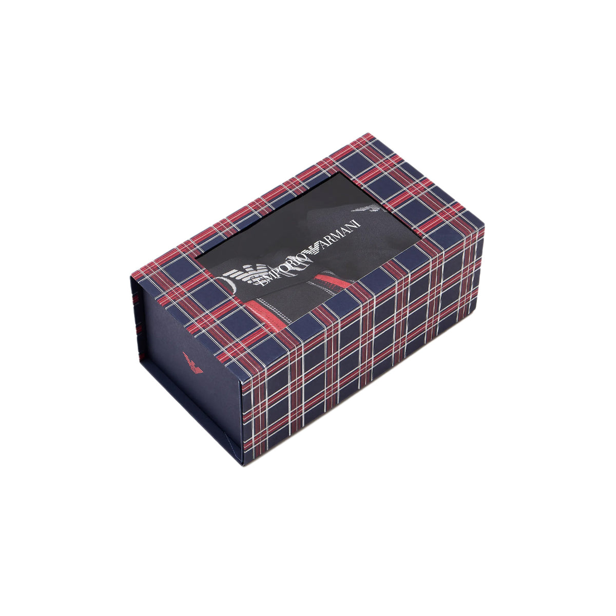 EMPORIO ARMANI UNDERWEAR Gift Box Boxer Tartan E Calze Uomo Marine Scozzese 1120073F514 58436 SCOZZESE/MARINE 