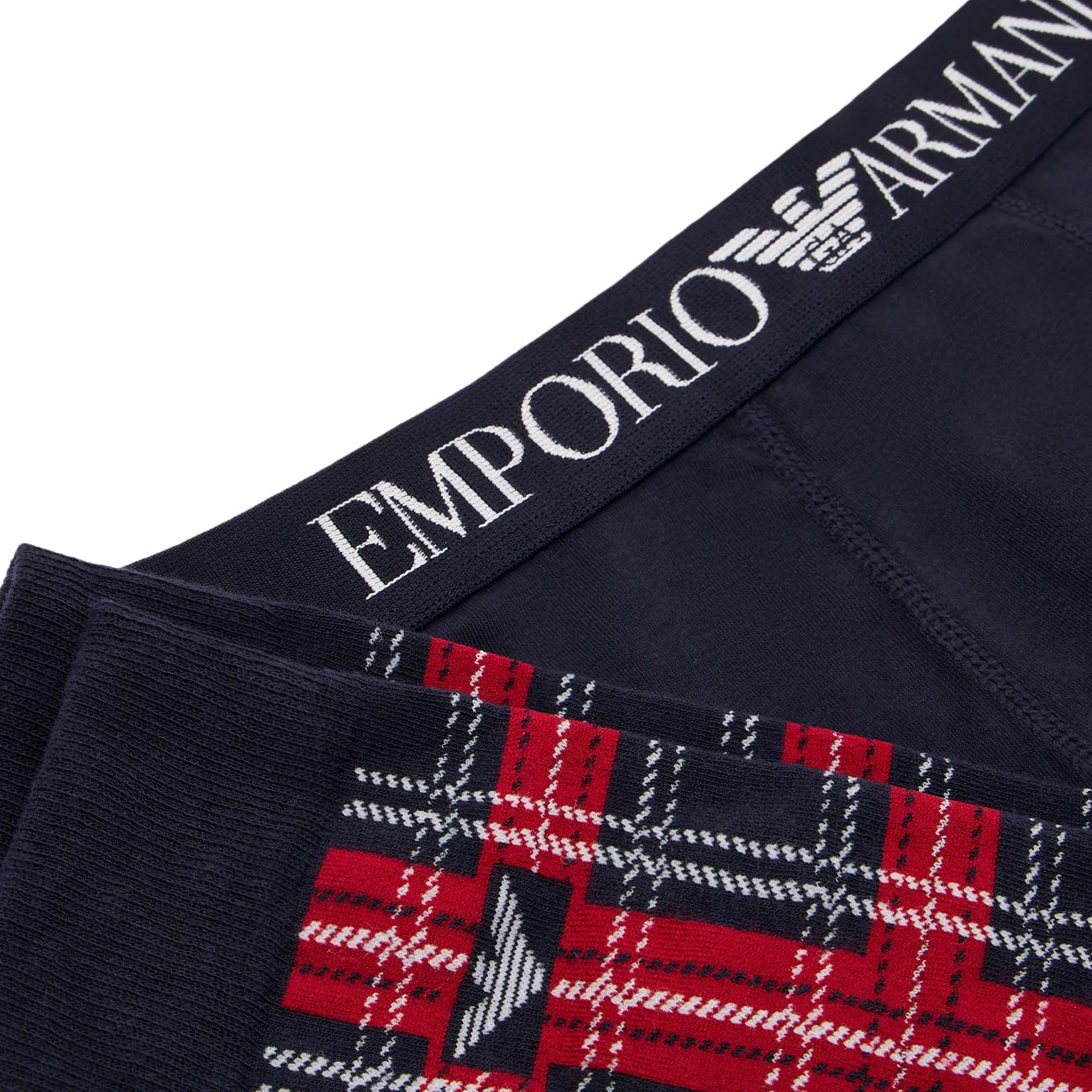 EMPORIO ARMANI UNDERWEAR Gift Box Boxer Tartan E Calze Uomo Marine Scozzese 1120073F514 59036 MARINE/SCOZZESE 