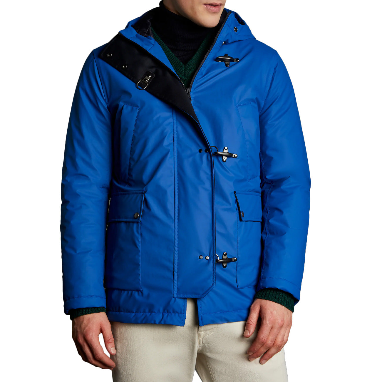 FAY Cappotto 3 Ganci Uomo Blue Wave NAM13470430VJUU421 BLUE WAVE 