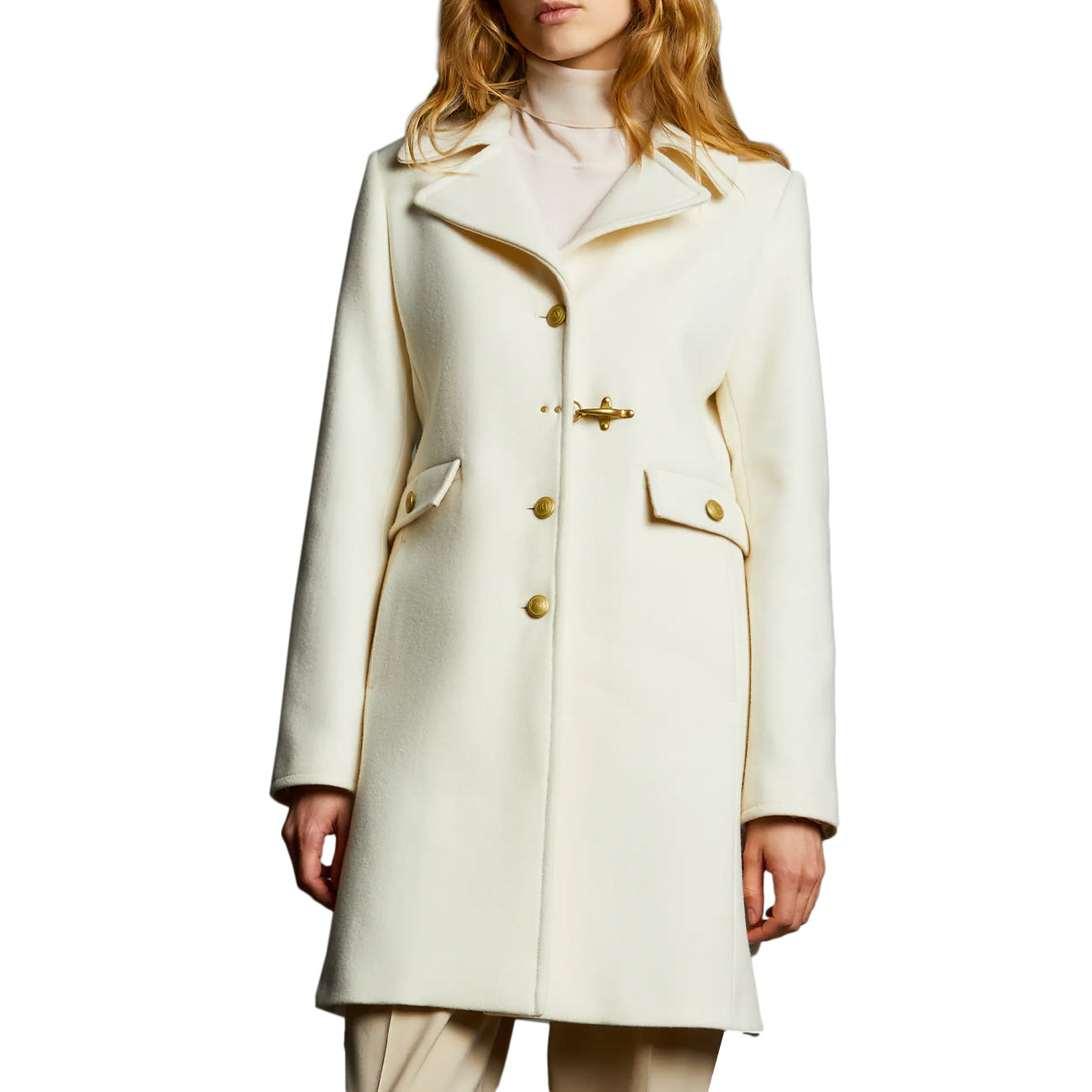 FAY Cappotto Con Gancio Donna Bianco Lana NAW50473170SGLB008 BIANCO LANA 