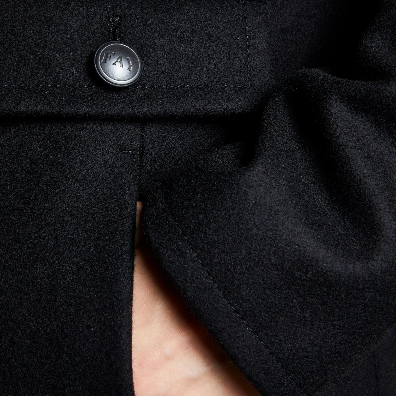 FAY Cappotto Con Gancio Donna Nero NAW50473170SGLB999 NERO 