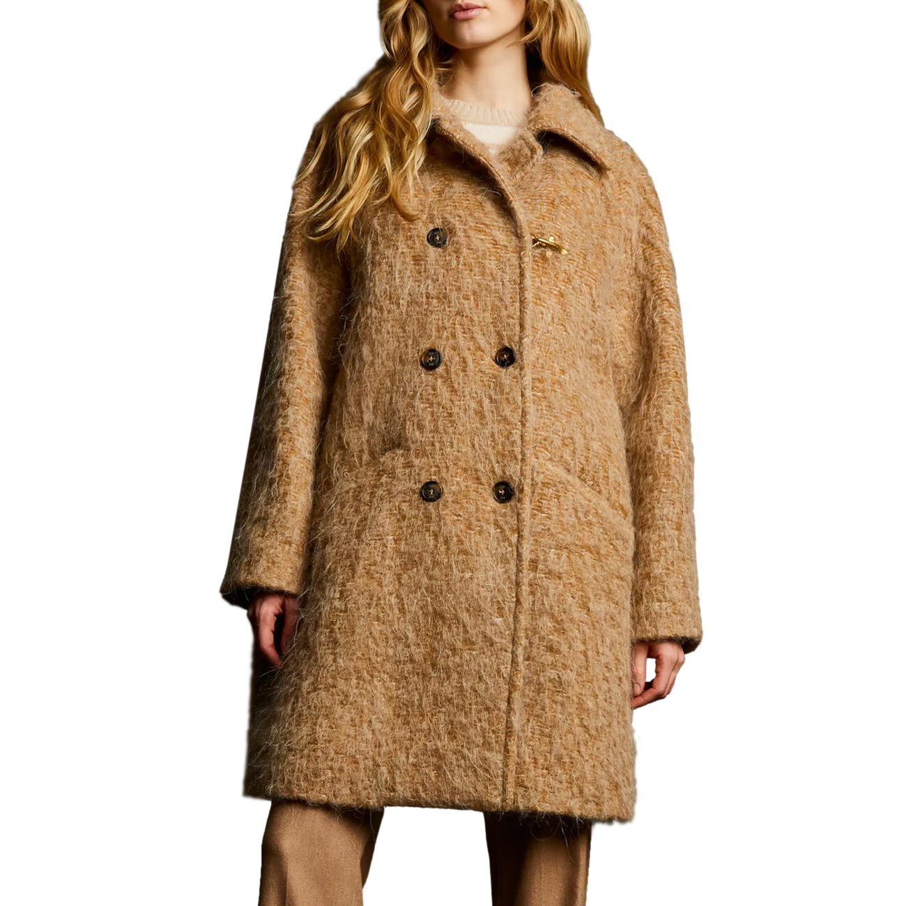 FAY Cappotto Over Alpaca E Mohair Donna Cappuccino NAW6247328JVJNC806 CAPPUCCINO 