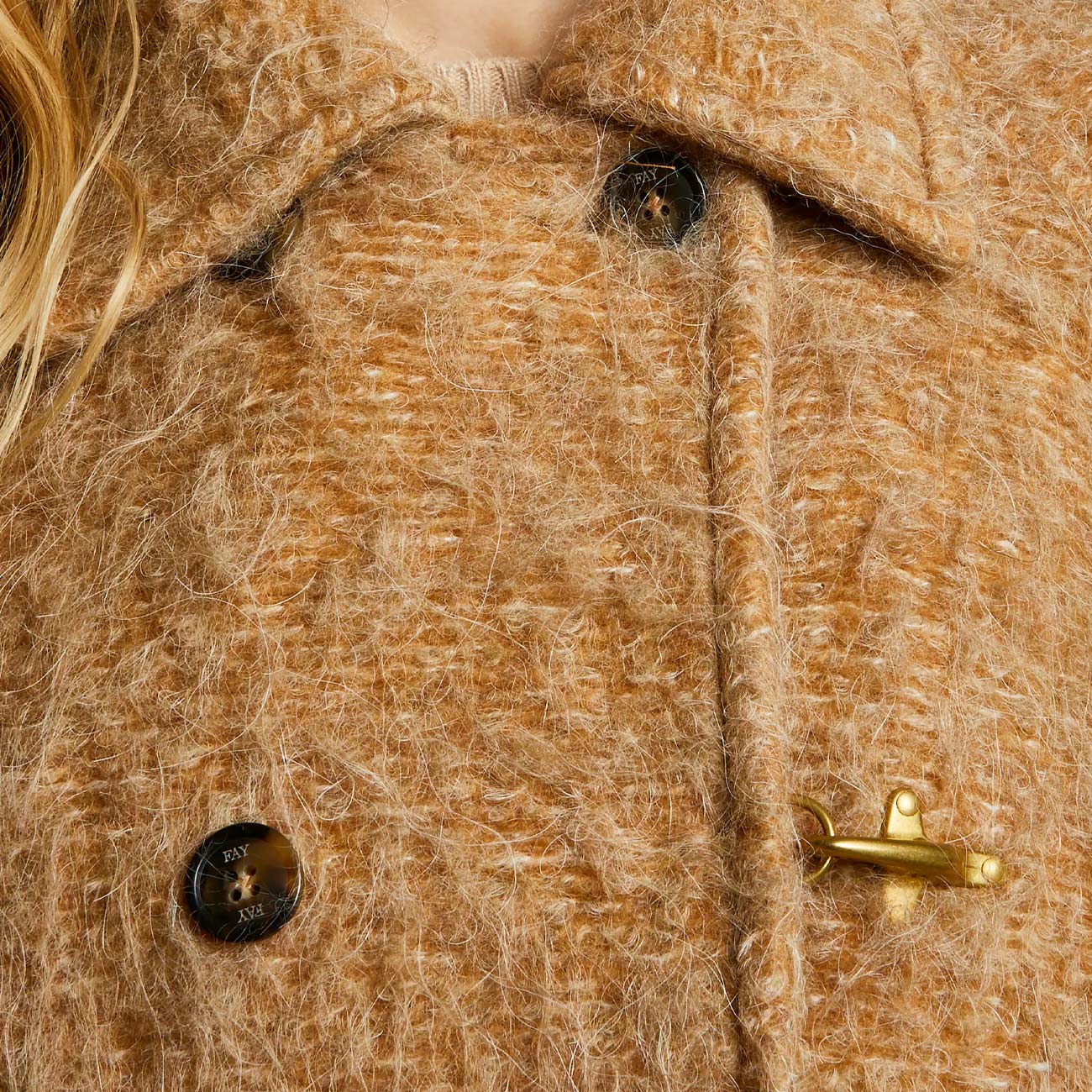 FAY Cappotto Over Alpaca E Mohair Donna Cappuccino NAW6247328JVJNC806 CAPPUCCINO 