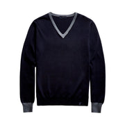 FAY Maglia Con Scollo A V In Lana Uomo Blu Navy Grigio Blu NMMC1472300VLM325A BLU NAVY+GRIGIO BLU 
