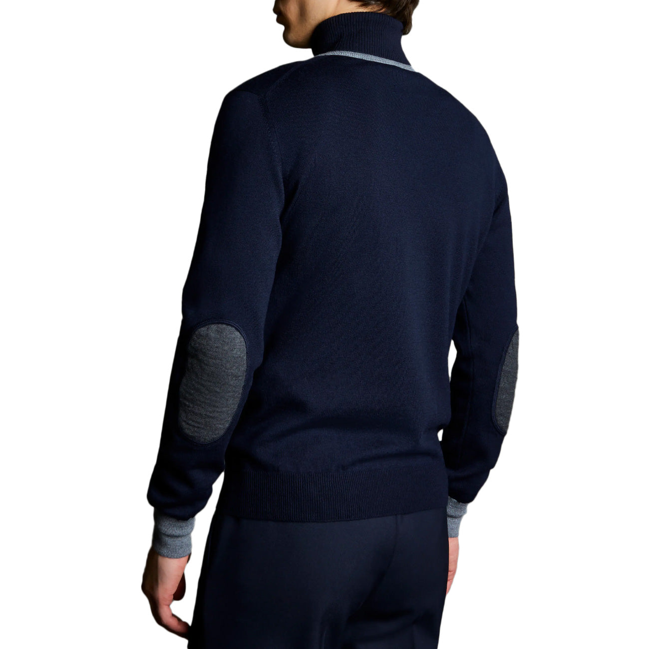 FAY Maglia Con Scollo A V In Lana Uomo Blu Navy Grigio Blu NMMC1472300VLM325A BLU NAVY+GRIGIO BLU 