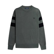 FRED PERRY Felpa Maniche Con Riga Uomo Verde Campo K5533 638 VERDE CAMPO 