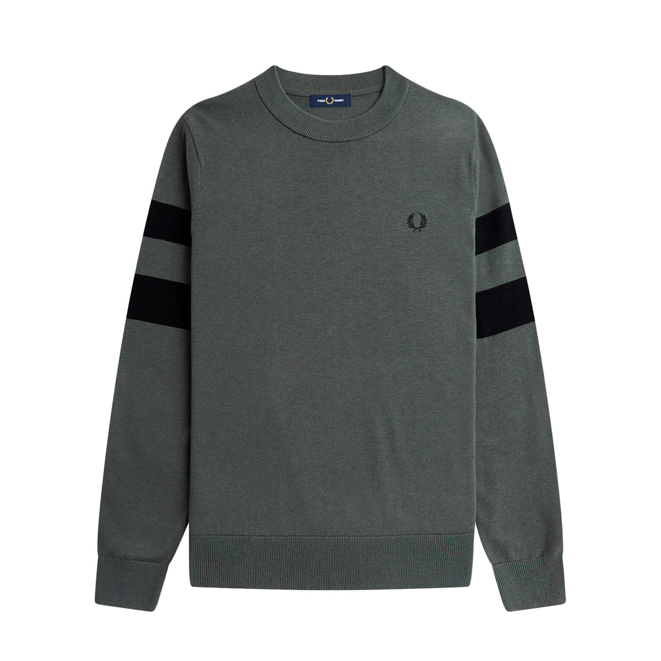 FRED PERRY Felpa Maniche Con Riga Uomo Verde Campo K5533 638 VERDE CAMPO 