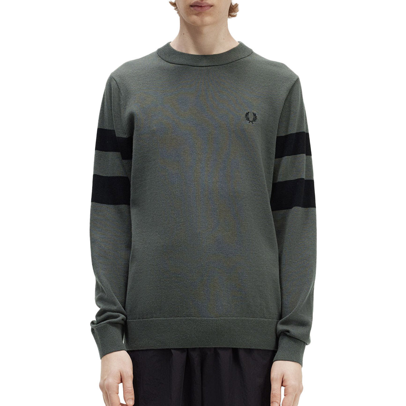 FRED PERRY Felpa Maniche Con Riga Uomo Verde Campo K5533 638 VERDE CAMPO 