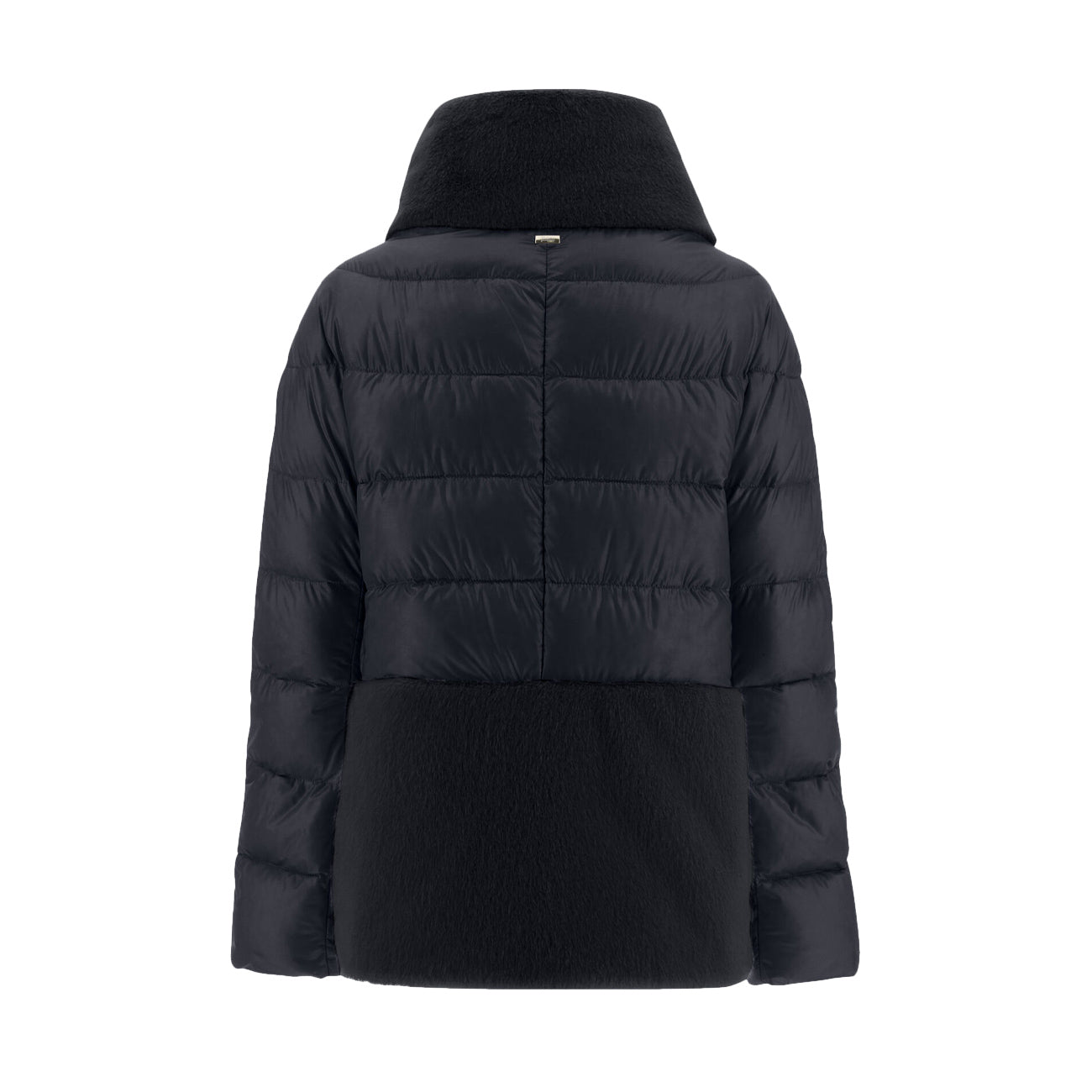 HERNO Piumino Corto Zip Collo E Fondo In Pelliccia Donna Nero PI1123D12017 9300 NERO 