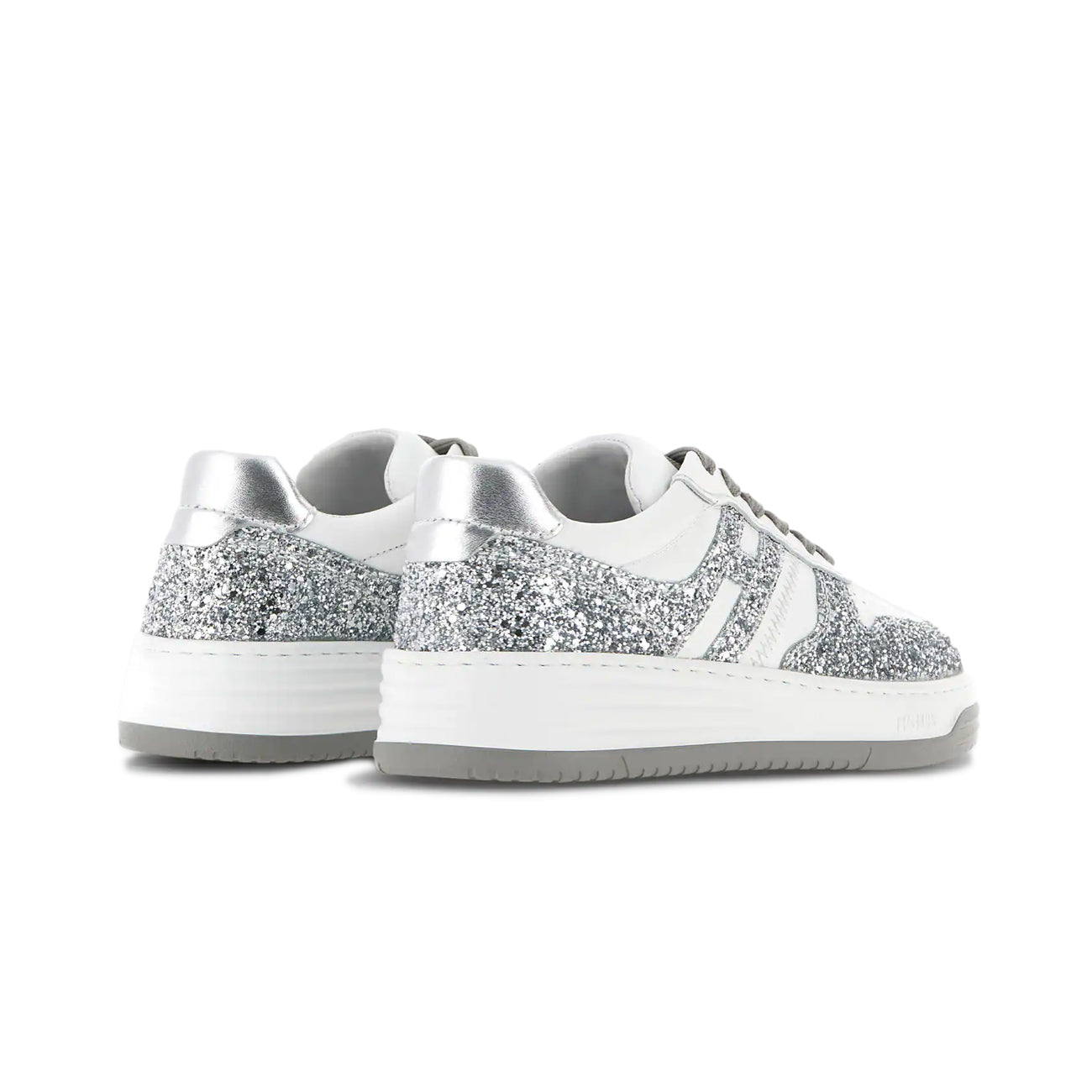 HOGAN Sneakers H630 Glitter Donna Bianco Argento GYW6300EU50SE90351 BIANCO/ARGENTO 