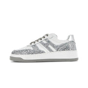 HOGAN Sneakers H630 Glitter Donna Bianco Argento GYW6300EU50SE90351 BIANCO/ARGENTO 