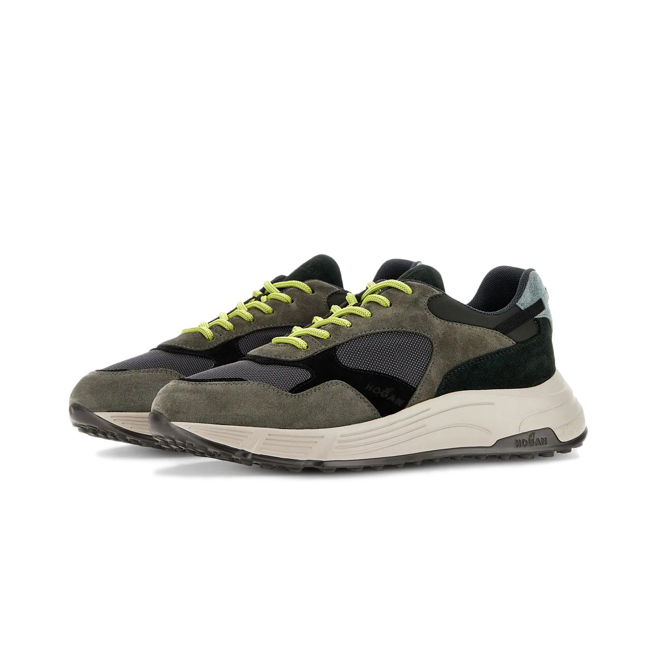 HOGAN Sneakers Hyperlight Uomo Verde Grigio Nero HXM5630DM90MMH816Q VERDE GRIGIO NERO 