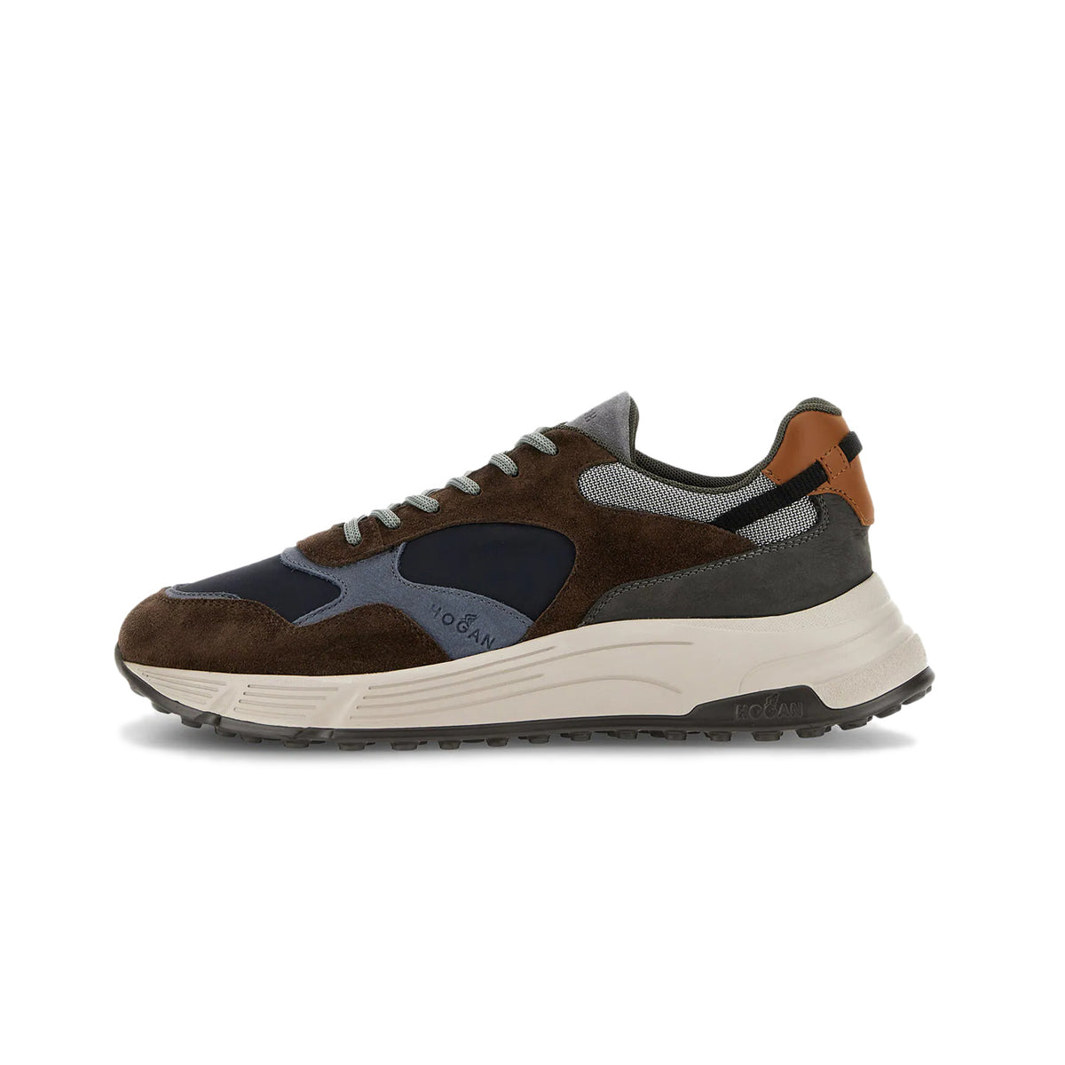 HOGAN Sneakers Hyperlight Uomo Marrone Blu Grigio HXM5630DM90SBQ816S MARRONE/BLU/GRIGIO 
