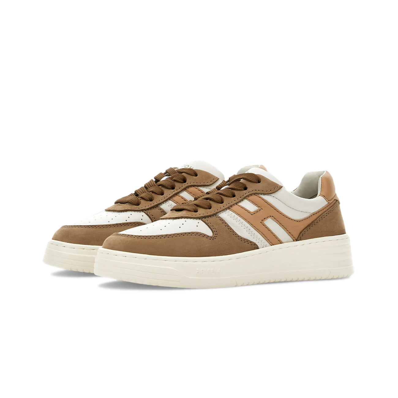 HOGAN Sneakers H630 Donna Avorio Marrone Beige HXW6300EU50S1P0BAQ AVORIO/MARRONE/BEIGE 