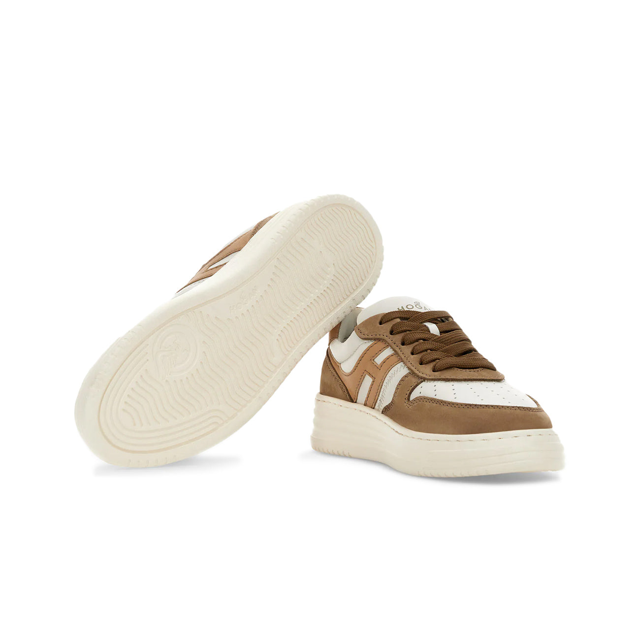 HOGAN Sneakers H630 Donna Avorio Marrone Beige HXW6300EU50S1P0BAQ AVORIO/MARRONE/BEIGE 