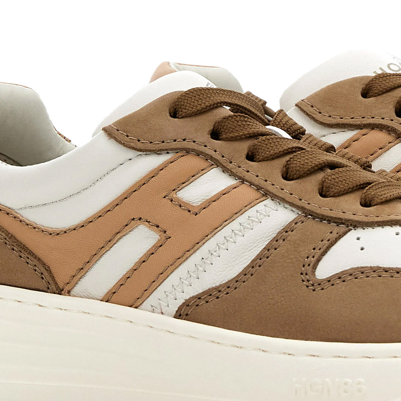 HOGAN Sneakers H630 Donna Avorio Marrone Beige HXW6300EU50S1P0BAQ AVORIO/MARRONE/BEIGE 