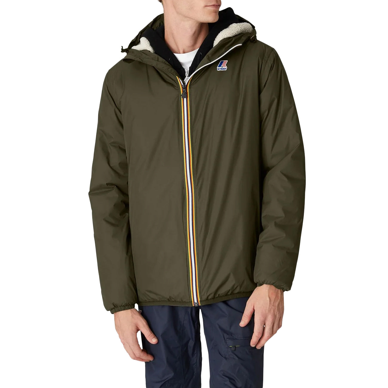 K-WAY Giubbotto Claude Orsetto Unisex Verde Nero K3118TW WMR VERDE NERO 