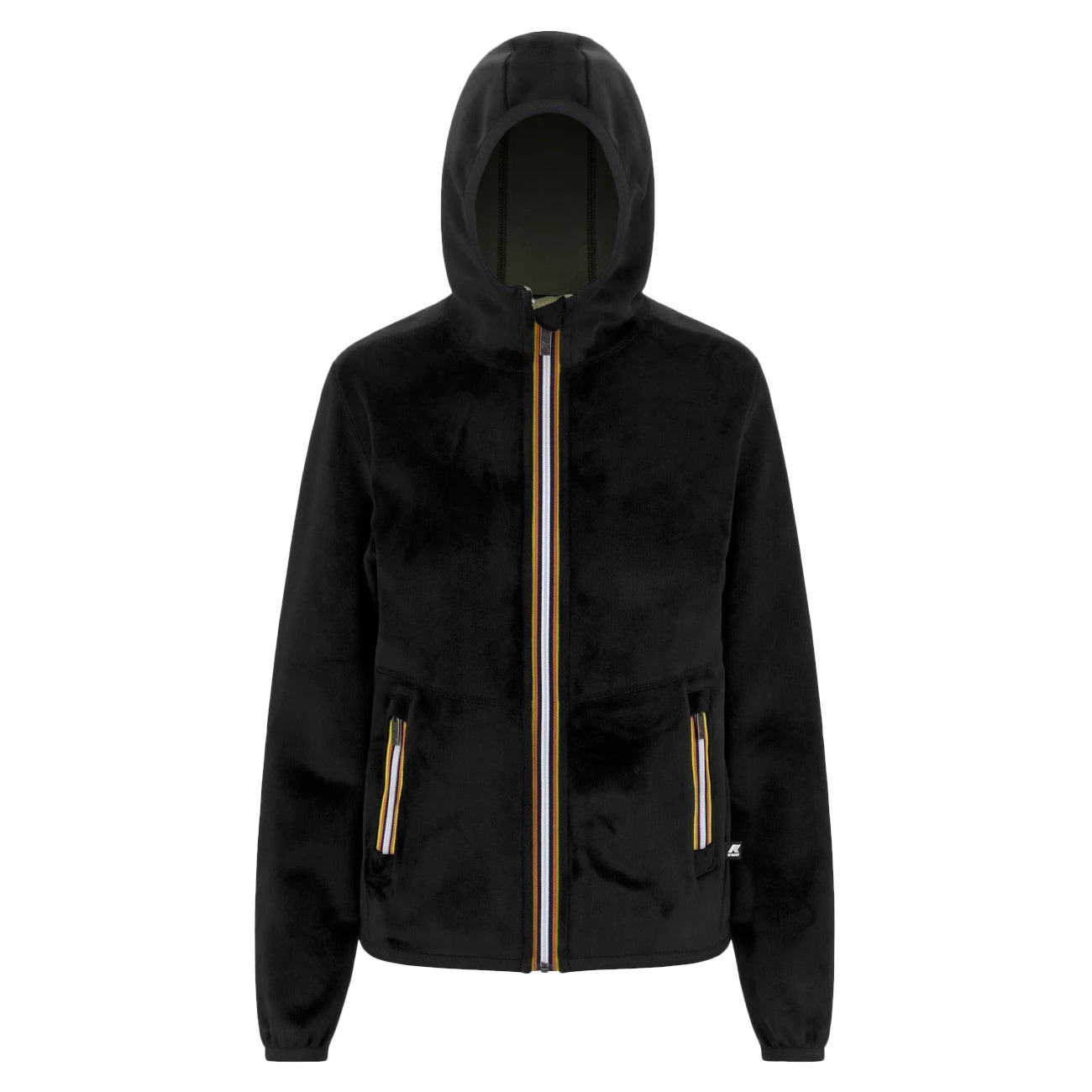 K-WAY Bomber Lily Velour Polar Pile Donna Nero Verde K5117YW ALZ NERO/VERDE 
