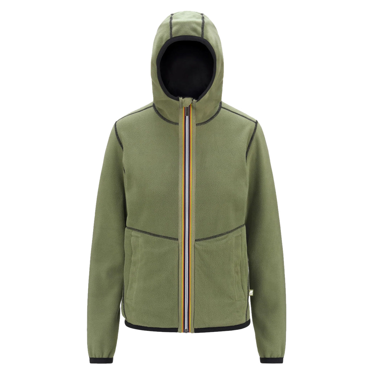 K-WAY Bomber Lily Velour Polar Pile Donna Nero Verde K5117YW ALZ NERO/VERDE 