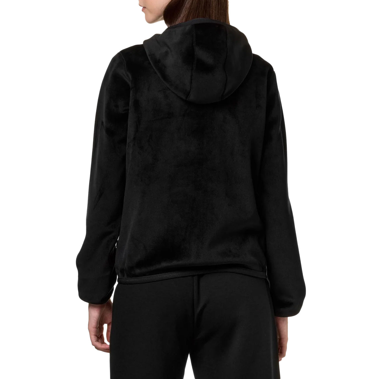 K-WAY Bomber Lily Velour Polar Pile Donna Nero Verde K5117YW ALZ NERO/VERDE 