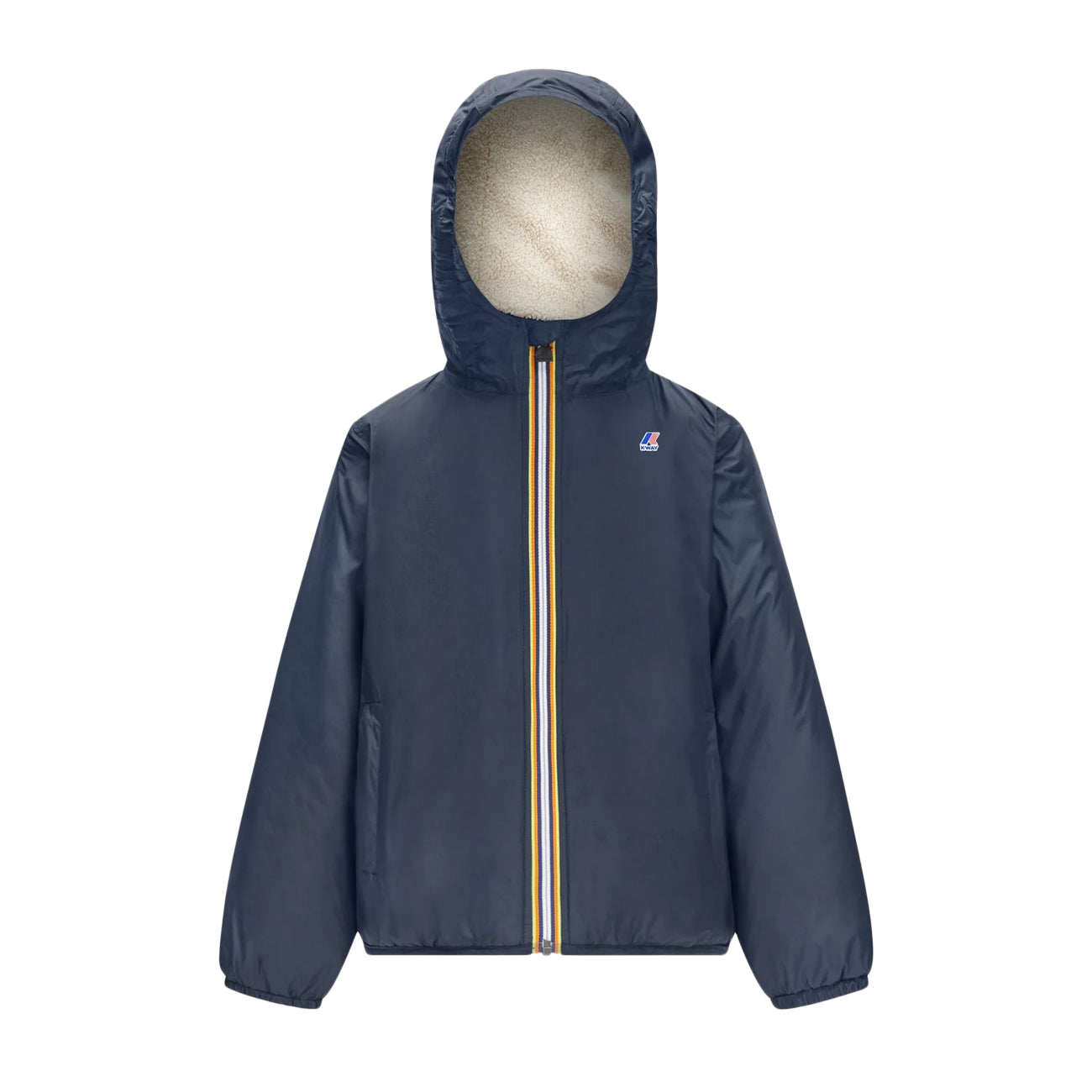 K-WAY Giubbotto Le Vrai 3.0 Claude Orsetto Bambino Ecru Blu Navy K6115FW C04/ECRU/BLU NAVY 