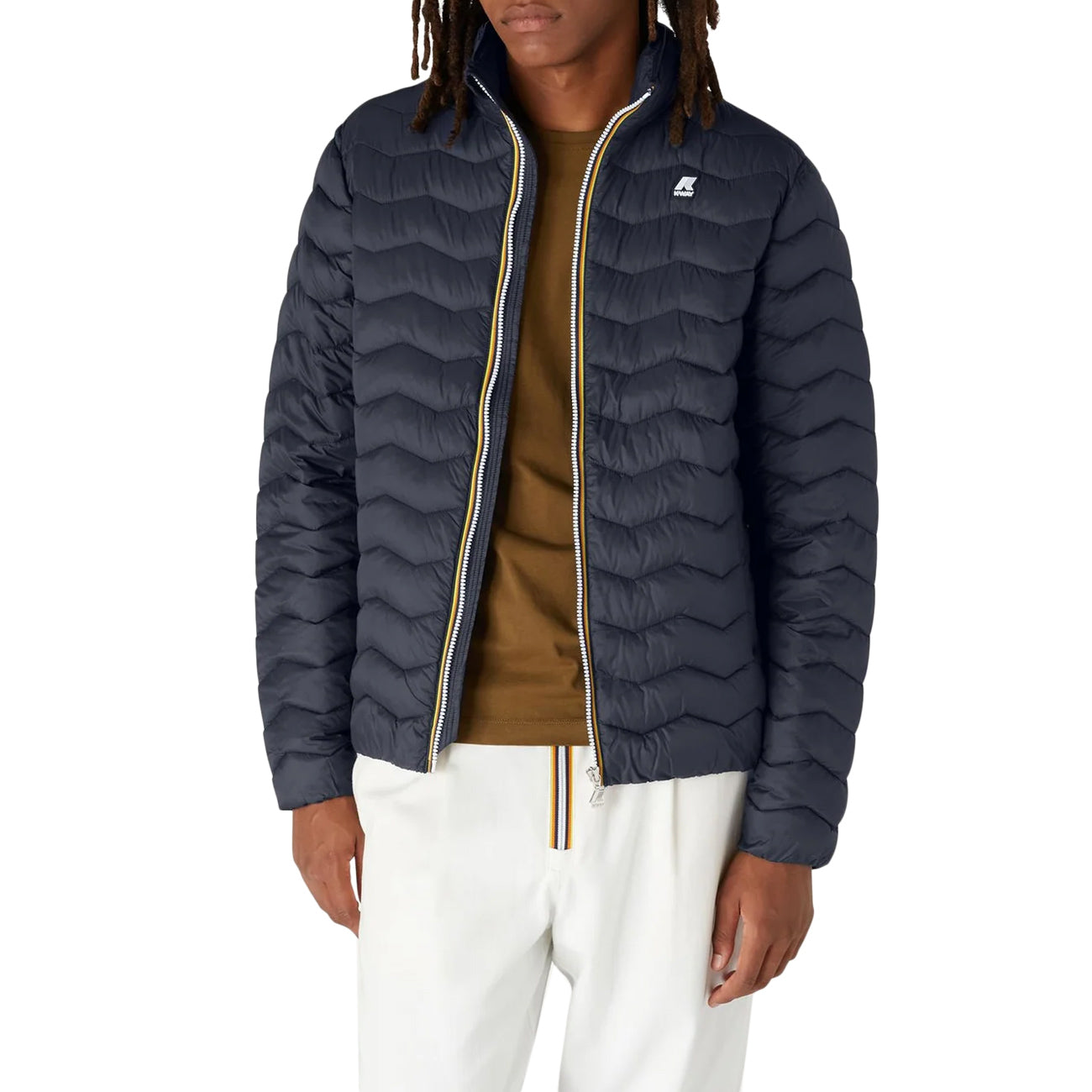 K-WAY Giubbotto Valentine Eco Warm Onde Uomo Blu Navy K6115GW K89 BLU NAVY 