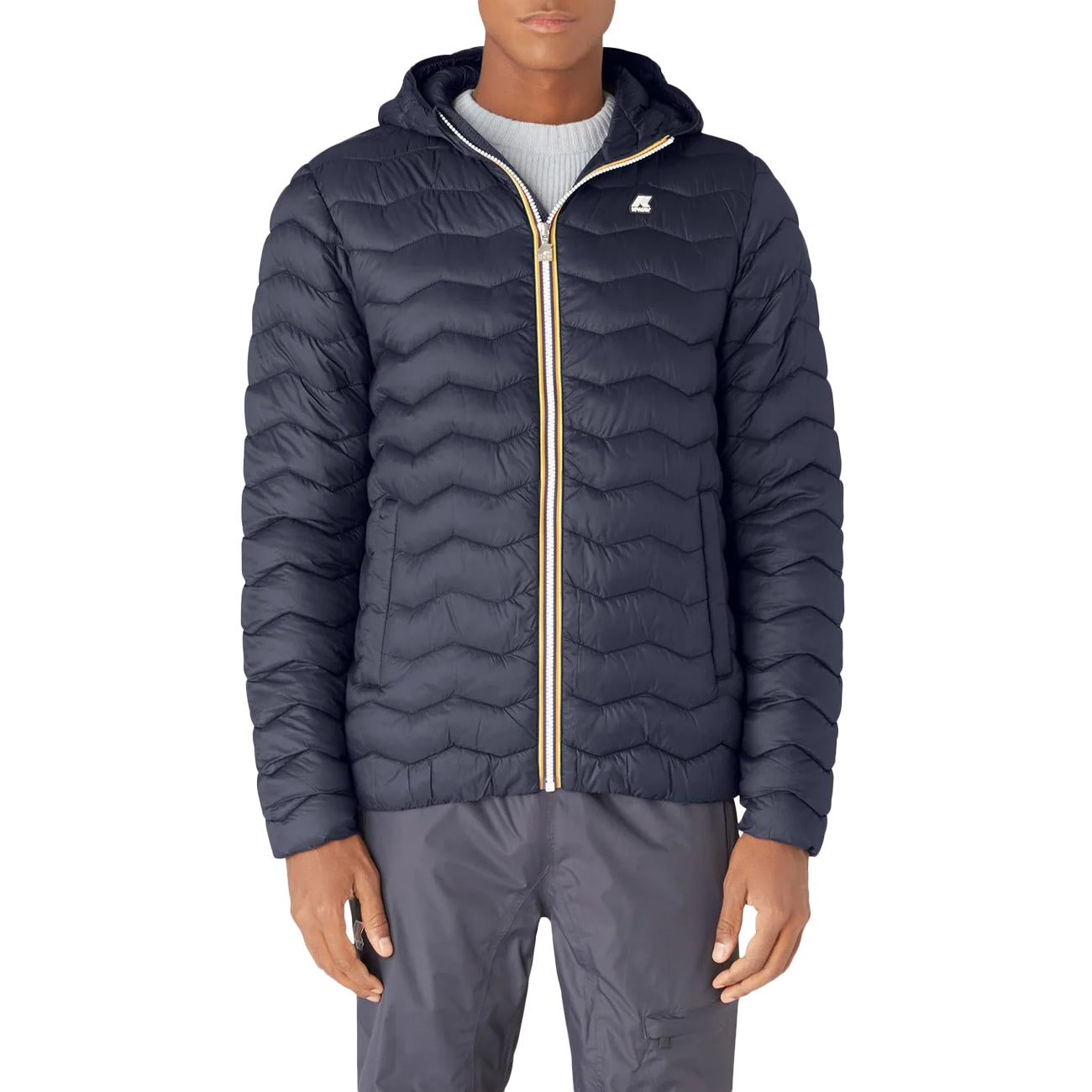 K-WAY Giubbotto Jack Eco Warm Onde Uomo Blu Navy K6121HW K89 BLU NAVY 