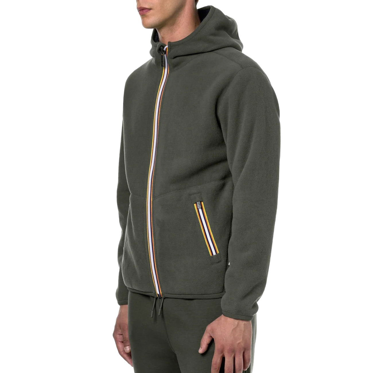 K-WAY Felpa Jack Sherpa Polar Pile Uomo Verde Blu Navy K71237W AF0 VERDE/BLU NAVY 