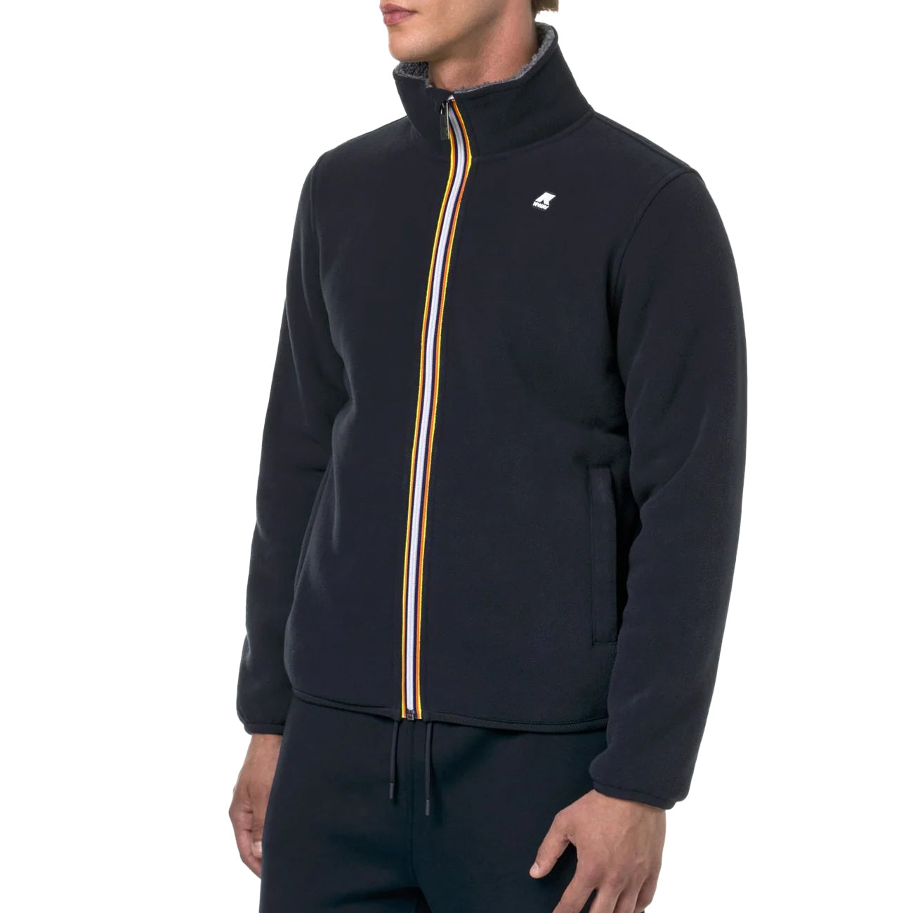 K-WAY Giubbotto Pascal Sherpa Polar In Pile Uomo Blu Grigio K71238W AM0 BLU/GRIGIO 