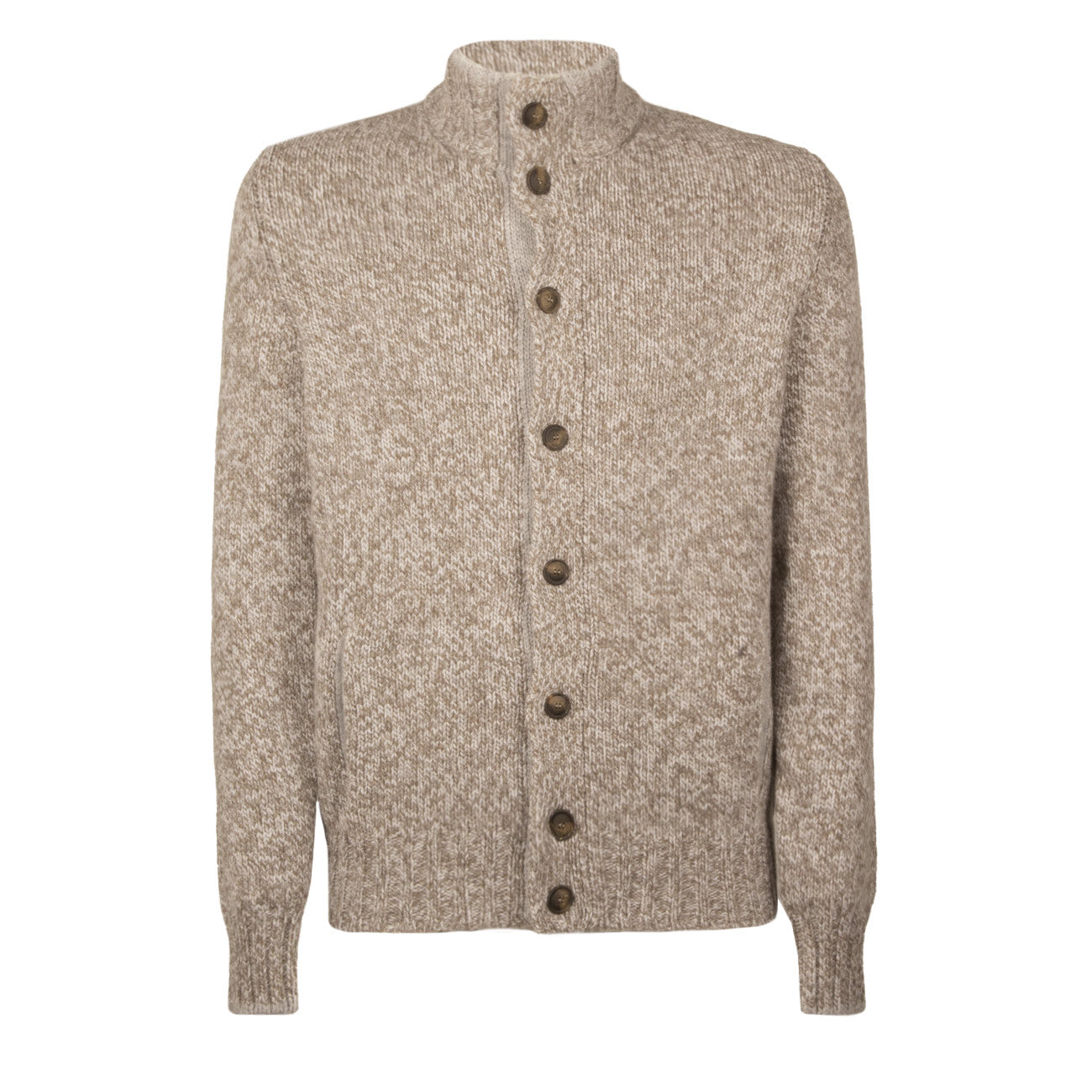 LA FILERIA Cardigan In Lana Uomo Tortora Grigio Melange 10180/25706 800 TORTORA/GRIGIO MELANGE 