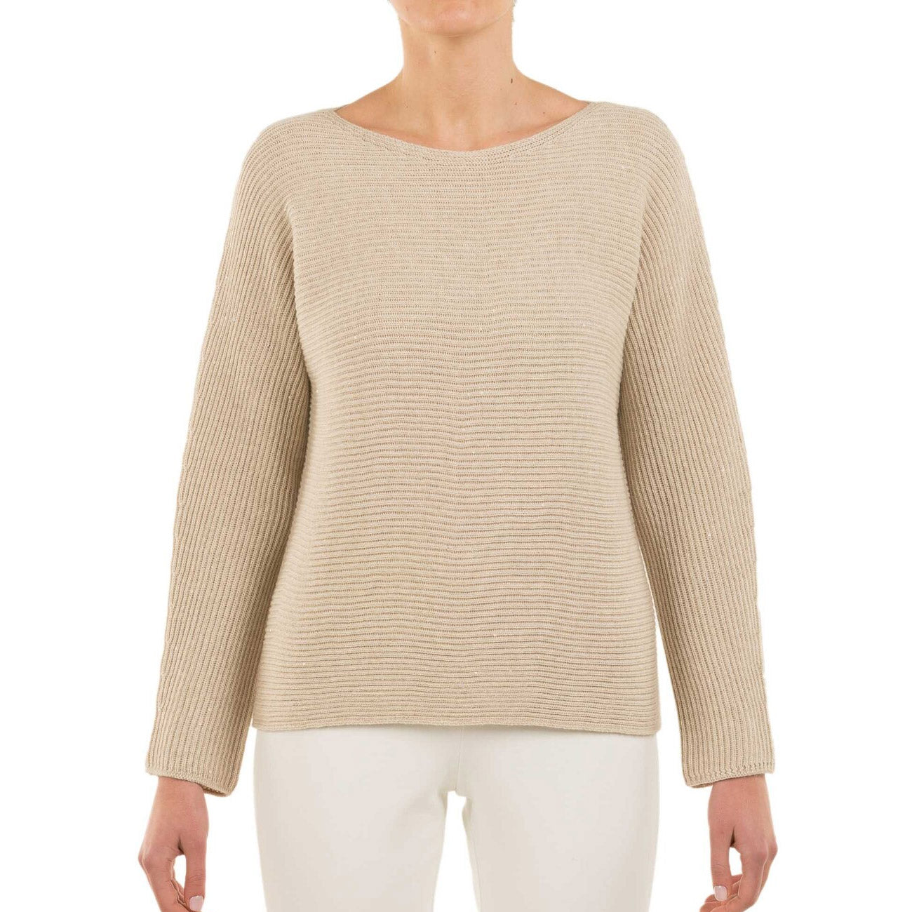 LE TRICOT PERUGIA Pullover Scollo A Barca Donna Beige 26592 8150 BEIGE 