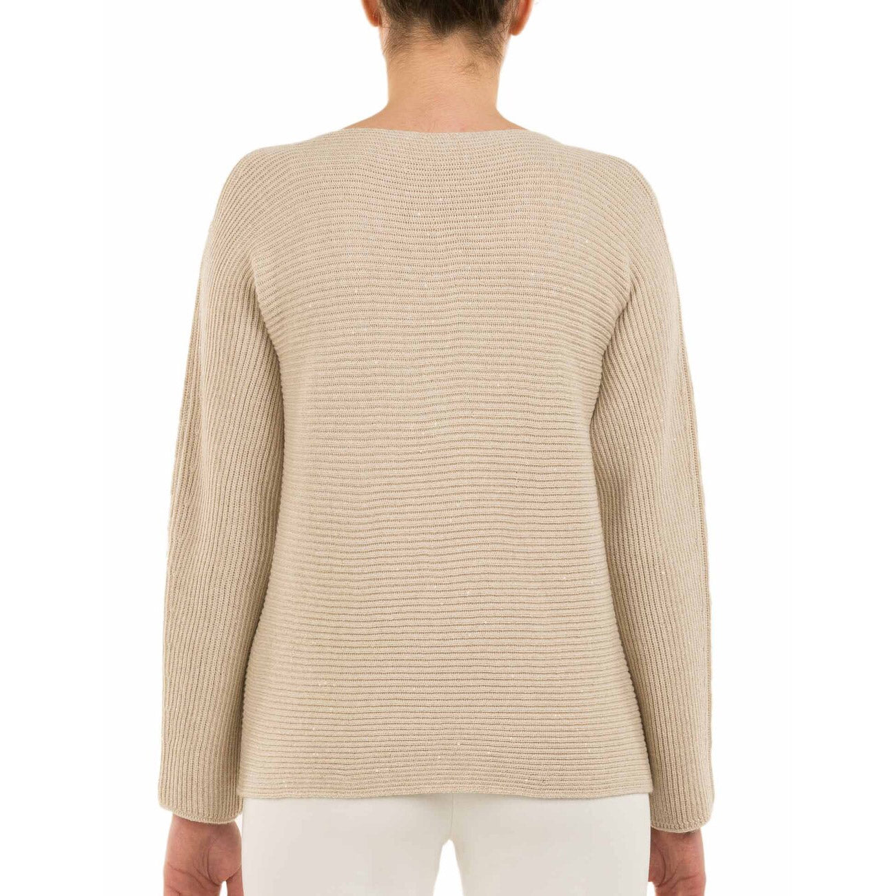LE TRICOT PERUGIA Pullover Scollo A Barca Donna Beige 26592 8150 BEIGE 