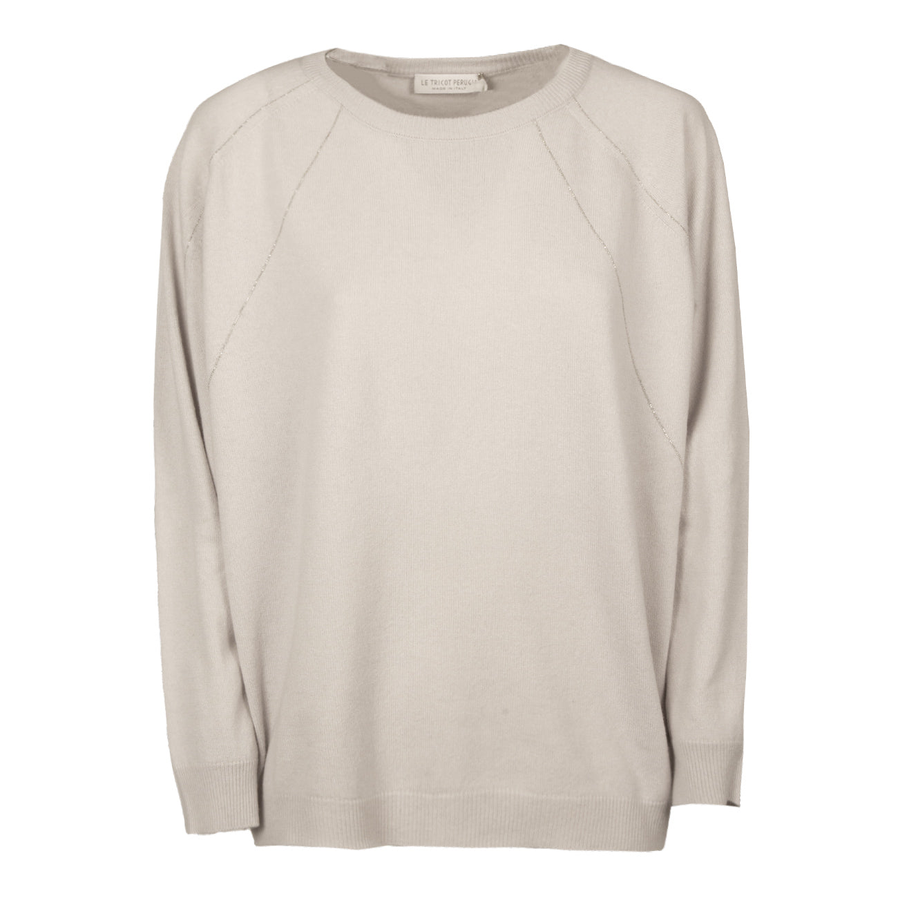 LE TRICOT PERUGIA Pullover In Lana E Cashmere Donna Grigio Chiaro 46463 5368 LIGHT GREY 
