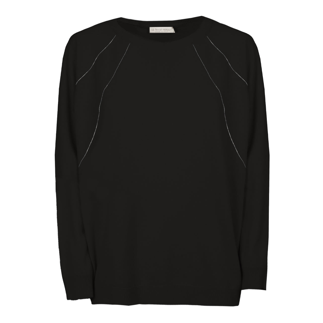 LE TRICOT PERUGIA Pullover In Lana E Cashmere Donna Nero 46463 999 BLACK 