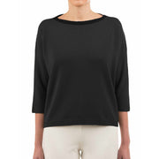 LE TRICOT PERUGIA Pullover D. Scol.Barca M. 3/4 Lana/Cashmere Le Tricot Perugia 46546 999 BLACK 