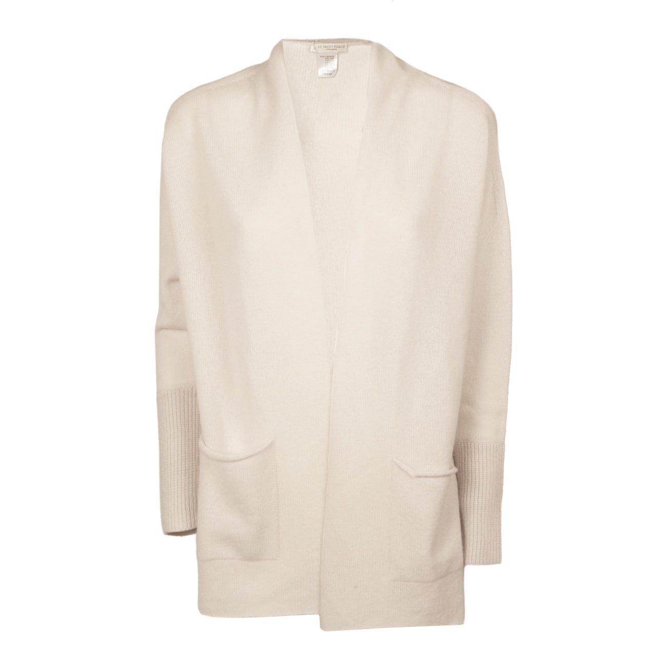 LE TRICOT PERUGIA Cardigan Lungo In Cashmere Donna Grigio Chiaro 46741 5368 LIGHT GREY 