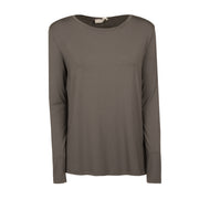 LE TRICOT PERUGIA T.Shirt Scollo Barca Viscosa Stretch Donna Silver 66325 5365 SILVER 