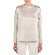 LE TRICOT PERUGIA Blusa In Viscosa Donna Light Grey 66447 5368 LIGHT GREY 