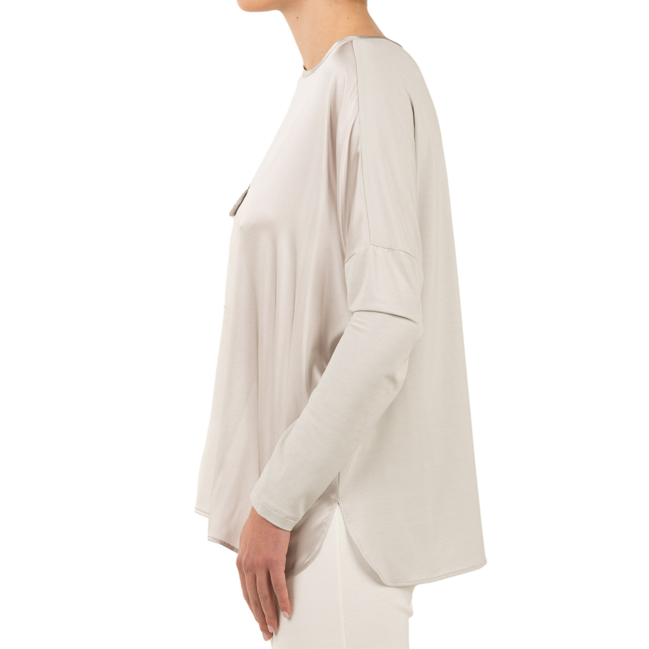 LE TRICOT PERUGIA Blusa In Viscosa Donna Light Grey 66447 5368 LIGHT GREY 