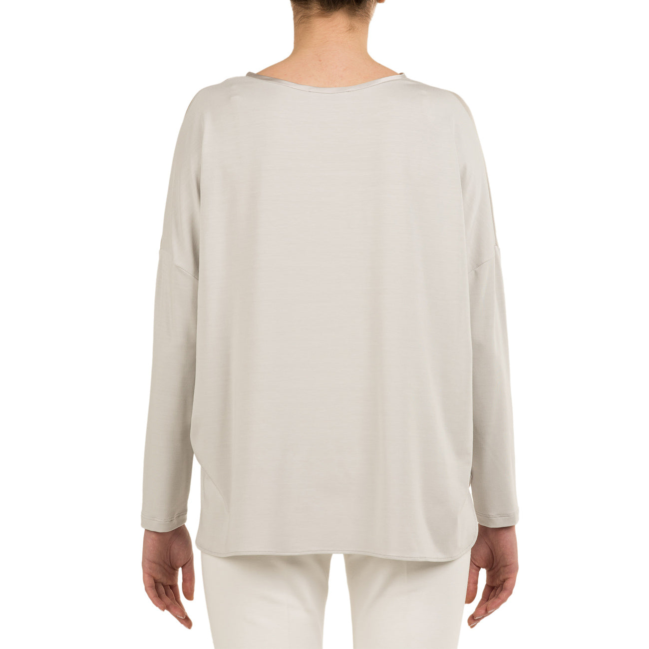 LE TRICOT PERUGIA Blusa In Viscosa Donna Light Grey 66447 5368 LIGHT GREY 