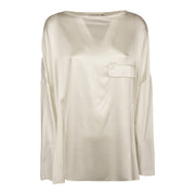 LE TRICOT PERUGIA Blusa In Viscosa Donna White + Off White 66447 9184 WHITE+OFF WHITE 
