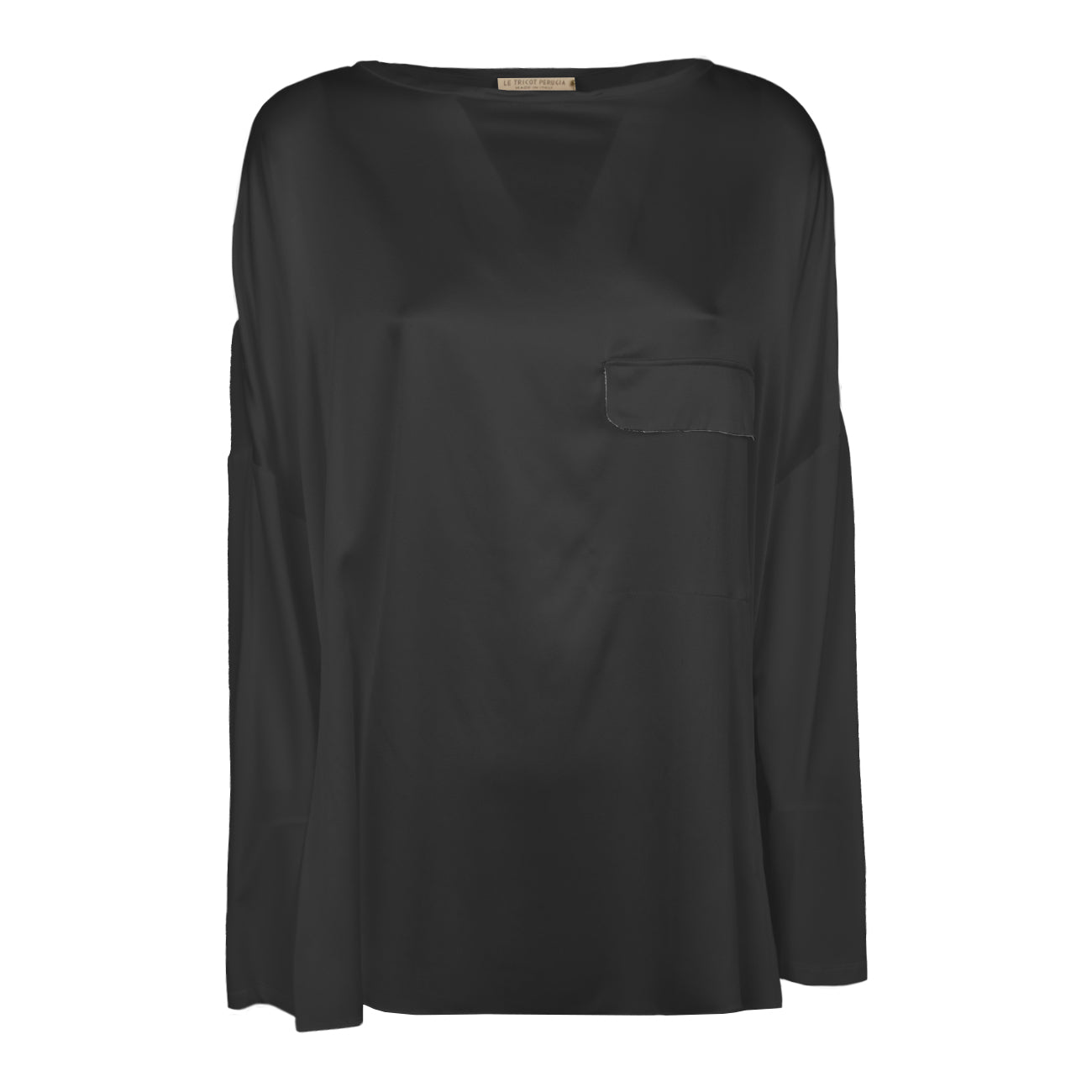 LE TRICOT PERUGIA Blusa In Viscosa Donna Nero 66447 999 BLACK 