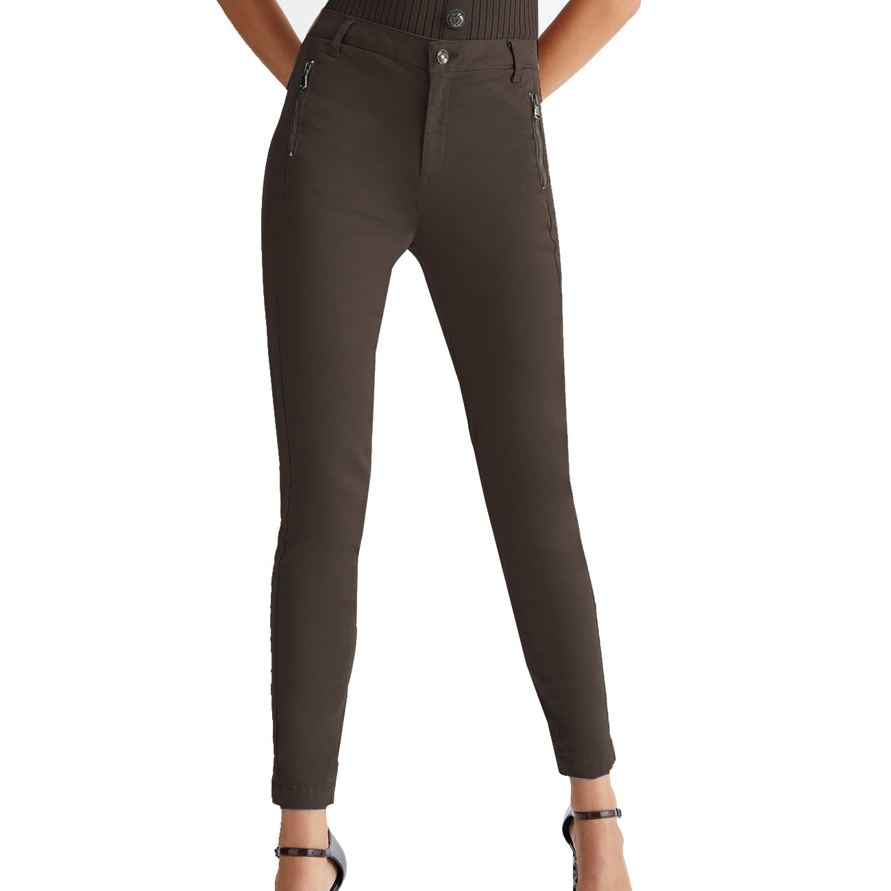 LIU JO Pantalone Parfait Donna Dark Coffee MF3274T8191 91314 DARK COFFEE 